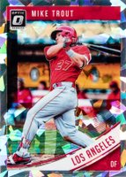 2018 Panini Donruss Optic #121 Mike Trout Post Swing-Cracked Ice Baseball Card