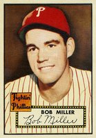 1952 Topps #187 Bob Miller Cream back Baseball Card