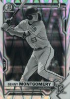 2021 Bowman Draft #BDC84 Benny Montgomery Chrome-Black & White Raywave Refractor Baseball Card