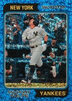 2023 Topps Heritage #599 Anthony Volpe Chrome-Blue Sparkle Refractor Baseball Card