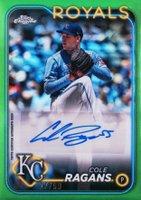 2024 Topps Chrome Update Chrome Baseball Update Series Autographs #ACCRA Cole Ragans Green Refractor Baseball Card