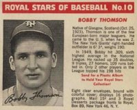 1950 Royal Desserts #10 Bobby Thomson Baseball Card