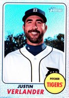 2017 Topps Heritage  #417 Justin Verlander Chrome-Purple Refractor Baseball Card