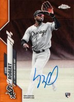 2020 Topps Chrome Rookie Autographs #RALR Luis Robert Orange Wave Refractor Baseball Card