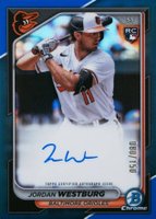 2024 Bowman Chrome Chrome Rookie Autographs #CRAJWG Jordan Westburg Blue Refractor Baseball Card