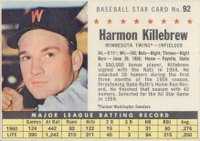 1961 Post Cereal #92 Harmon Killebrew Perforated Baseball Card