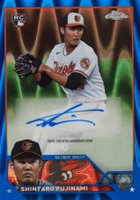2023 Topps Chrome Update Autograph #ACSF Shintaro Fujinami Blue Raywave Baseball Card