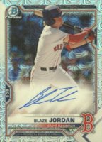 2021 Bowman Mega Box Chrome Autographs #BMABJ Blaze Jordan Baseball Card