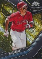 2023 Topps Chrome Black #100 Mike Trout Gold Mini Diamond Baseball Card