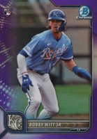 2022 Bowman Chrome #77 Bobby Witt Jr. Purple Refractor Baseball Card