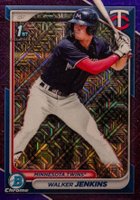 2024 Bowman Mega Box Chrome Prospects #43 Walker Jenkins Purple Refractor Baseball Card