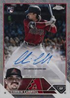2023 Topps Chrome Logofractor Edition Refractor Chrome Autograph #RCACC Corbin Carroll Baseball Card