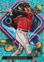 2023 Topps Cosmic Chrome #141 Steven Kwan Aqua Equinox Baseball Card