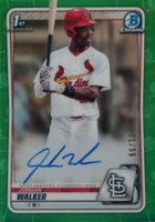 2020 Bowman Draft Chrome Draft Picks Autographs #CDAJW Jordan Walker Green Refractor Baseball Card