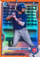 2021 Bowman Chrome Prospects #BCP131 Christopher Morel Orange Refractor Baseball Card