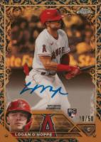 2023 Topps Gilded Collection Topps Chrome Gold Etch Autographs #CGALO Logan O'Hoppe Blue Baseball Card