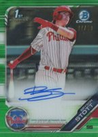 2019 Bowman Draft Chrome Draft Picks Autograph #CDABS Bryson Stott Green Refractor Baseball Card