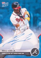 2021 Topps Now #393B Ronald Acuna Jr. Autograph-Blue Baseball Card