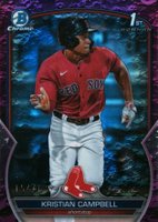 2023 Bowman Draft #BDC125 Kristian Campbell Chrome-Fuchsia Lunar Baseball Card