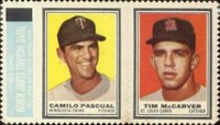1962 Topps Stamp Panels # Pascual/McCarver Baseball Card
