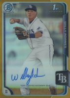 2015 Bowman Chrome Autograph Prospect #WA Willy Adames Gold Refractor Baseball Card