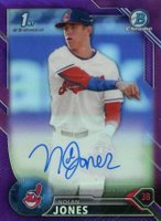 2016 Bowman Draft Chrome Draft Picks Autographs #CDANJ Nolan Jones Purple Refractor Baseball Card