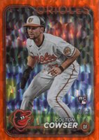 2024 Topps #257 Colton Cowser Orange Crackle Foil Board Baseball Card