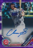 2019 Bowman Draft Chrome Draft Picks Autograph #CDACS Chase Strumpf Purple Refractor Baseball Card