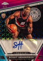 2023 Topps Chrome Certified Rookie Autographs #CRASH Scoot Henderson Geometric Black Basketball Card