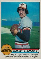 1979 Topps #206 Sammy Stewart Record Breaker Baseball Card