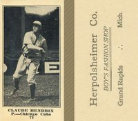 1916 Herpolsheimer Co. #78 Claude Hendrix Baseball Card