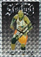 1996 Finest #121 Clyde Drexler Refractor w/Coating Basketball Card