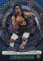 2023 Panini Obsidian Orbital #3 Scoot Henderson Electric Etch Deep Sea Mojo Basketball Card
