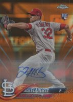 2018 Topps Chrome Update #HMT18 Jack Flaherty Autograph-Orange Refractor Baseball Card