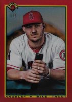 2020 Bowman Chrome 1990 Bowman #90BMT Mike Trout Red Refractor Baseball Card