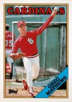 1988 Topps Tiffany #133 Greg Mathews Baseball Card