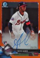 2018 Bowman Chrome Rookie Autograph #BCRAOA Ozzie Albies Orange Refractor Baseball Card