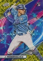 2022 Topps Cosmic Chrome #197 Julio Rodriguez Gold Interstellar Refractor Baseball Card