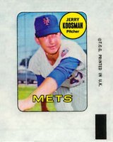 1969 Topps Decals # Jerry Koosman Baseball Card