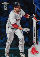 2020 Ben Baller Chrome #189 J.D. Martinez Blue Refractor Baseball Card