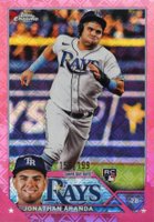 2023 Topps Chrome Logofractor Edition #18 Jonathan Aranda Pink Refractor Baseball Card
