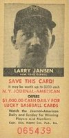 1954 N.Y. Journal-American # Larry Jansen Baseball Card