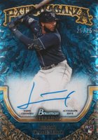 2024 Bowman Sterling Sterling Extravaganza Autographs #SEAJC Junior Caminero Blue Sterling Scintillate Baseball Card