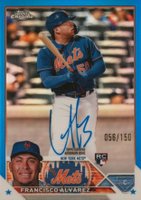 2023 Topps Chrome Rookie Autograph #RAFA Francisco Alvarez Blue Baseball Card