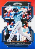 2022 Panini Prizm #33 Bobby Witt Jr. Red/White/Blue Prizm Baseball Card