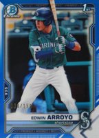 2021 Bowman Draft #BDC74 Edwin Arroyo Chrome-Blue Refractor Baseball Card