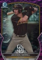 2023 Bowman Draft #BDC157 Jackson Merrill Chrome-Fuchsia Lunar Baseball Card