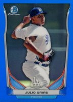 2014 Bowman Draft Picks Top Prospects #CTP14 Julio Urias Chrome-Blue Refractor Baseball Card