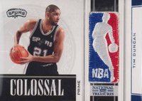 2009 Playoff National Treasures Colossal #40 Tim Duncan Material NBA Logoman 1/1 Basketball Card
