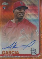 2019 Topps Chrome Rookie Autographs #RA-AG Adolis Garcia Orange Wave Refractor Baseball Card